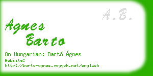 agnes barto business card